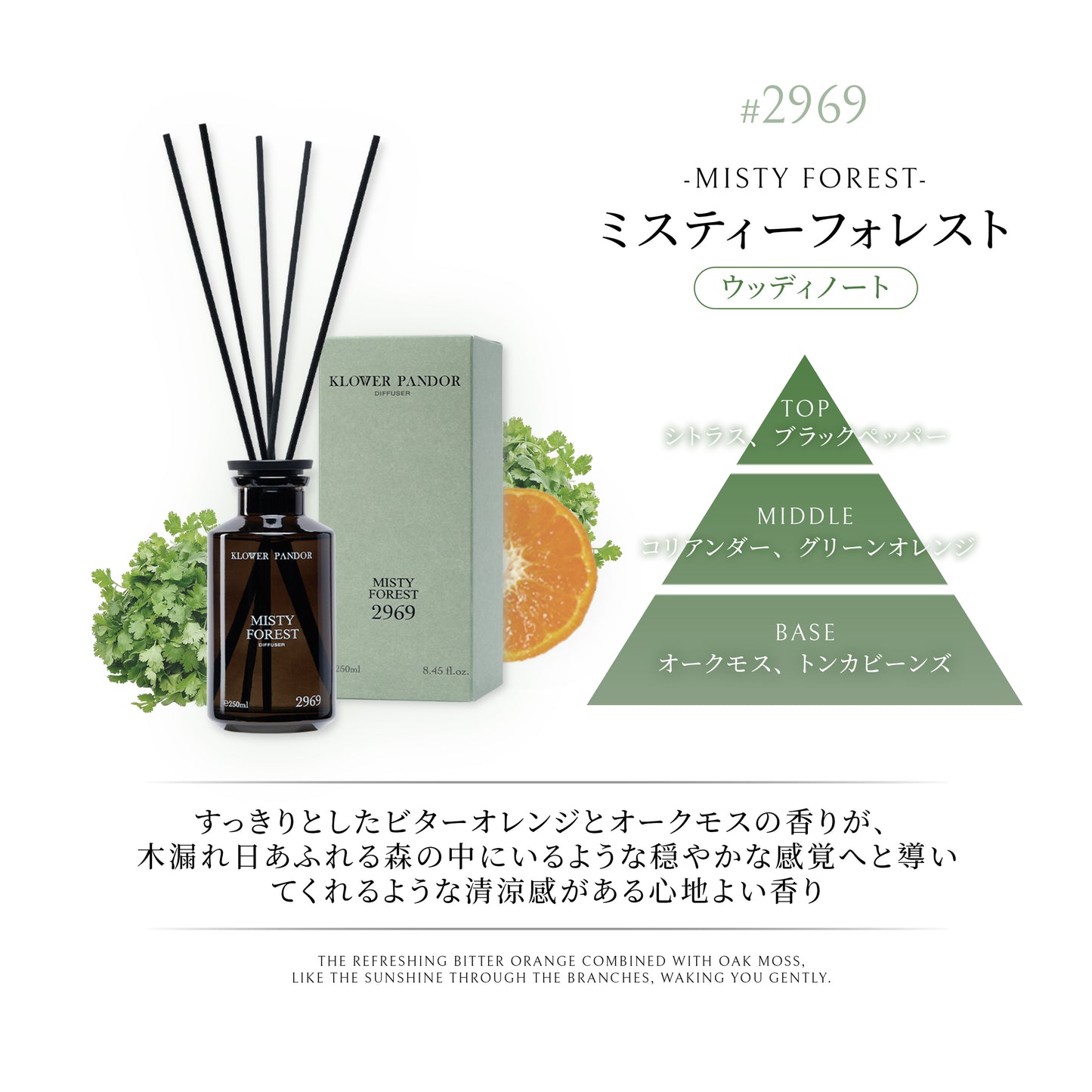 台湾発フレグランスブランドKLOWER PANDOR クロワーパンド【ディフーザー】リードディフューザー ルームフレグランス 250ml