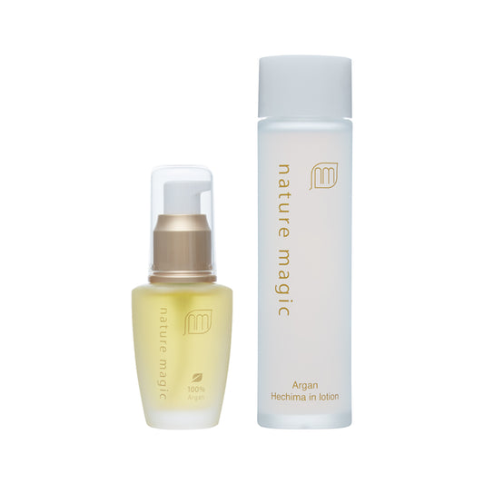 【送料無料】アルガンオイルとアルガンオイル配合のヘチマローション(化粧水)のベーシックケアセット ネイチャーマジック