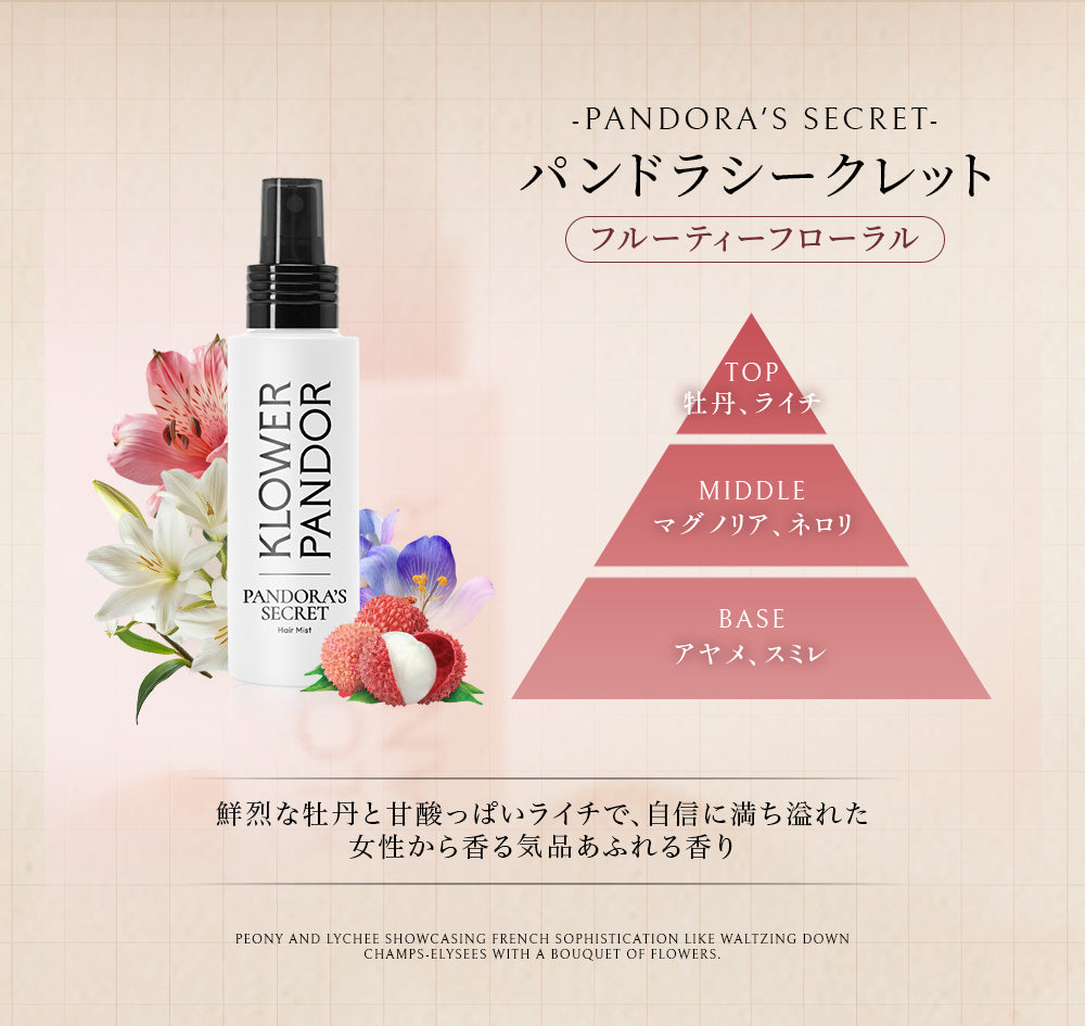 台湾発フレグランスブランドKLOWER PANDOR クロワーパンド ヘアミスト 100ml